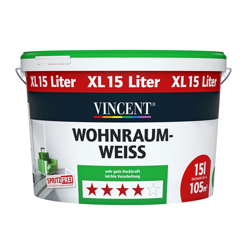 Vincent Innenfarbe Wohnraumweiß matt 15 L