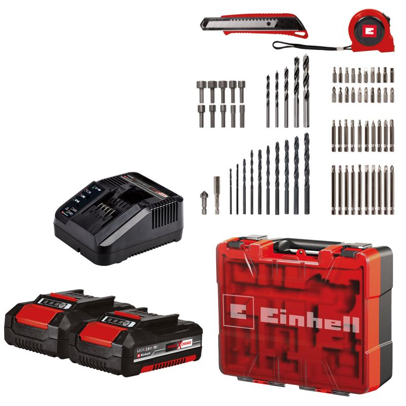Einhell Akku-Bohrschrauber-Set TE-CD 18/40 Li 69-teilig